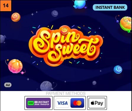Spin Sweet – Up to €1,000 + 777 Free Spins